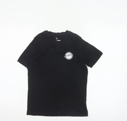 Jack & Jones Boys Black 12 Years Logo Cotton Short Sleeve T-Shirt