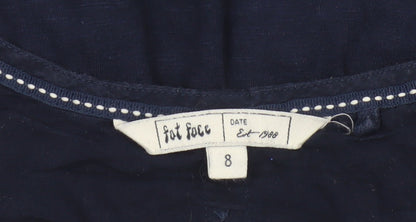 Fat Face Women's Blue Cotton Tunic Blouse Size 8