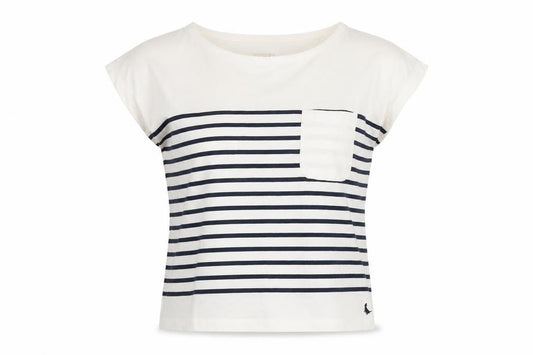 Jack Wills Womens White Striped Cotton Nautical Crew Neck T-Shirt Size 10