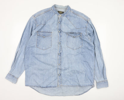 Lee Men's Blue Denim Western Button-Up Shirt Size L