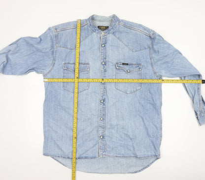 Lee Men's Blue Denim Western Button-Up Shirt Size L