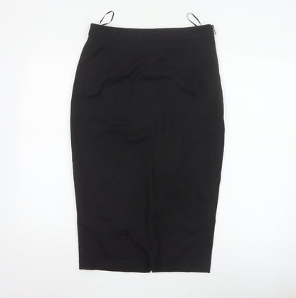 Next Women Black Size 10 Pencil Skirt Lined Stretch Workwear