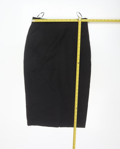 Next Women Black Size 10 Pencil Skirt Lined Stretch Workwear