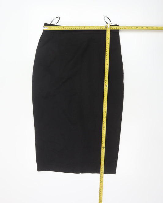 Next Women Black Size 10 Pencil Skirt Lined Stretch Workwear
