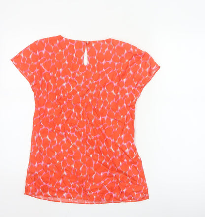 Boden Womens Orange Short Sleeve Silk Blend Tunic Blouse UK 6