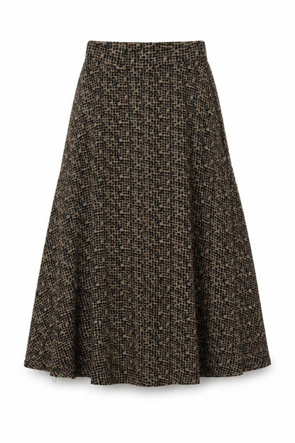 White Stuff Women’s Brown Geometric A-Line Midi Skirt Size 8