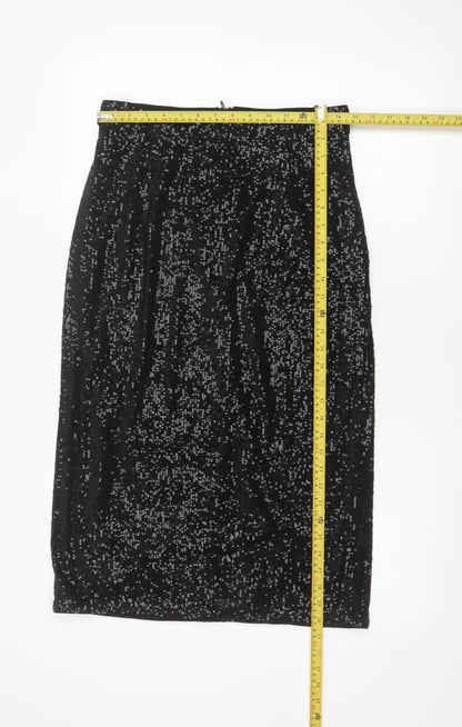 Marks and Spencer Women’s Black Sequin Pencil Skirt Size 10