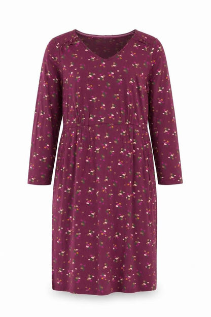 White Stuff Womens Purple Geometric V-Neck A-Line Dress Size 12