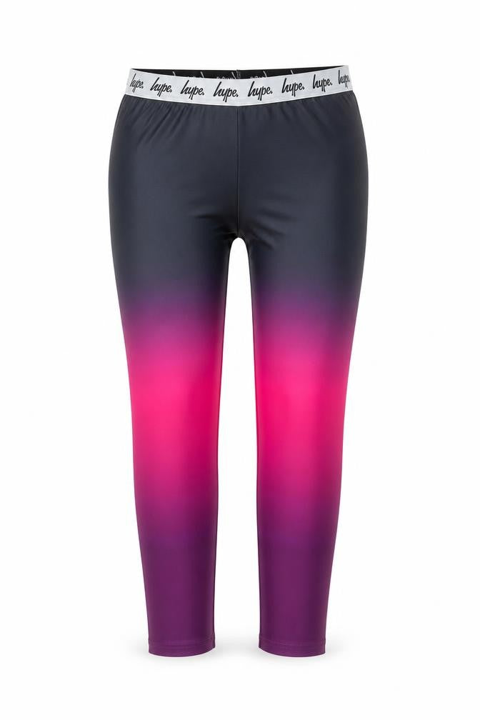 Front view of Hype girls’ pink ombré leggings 15 years activewear trousers
