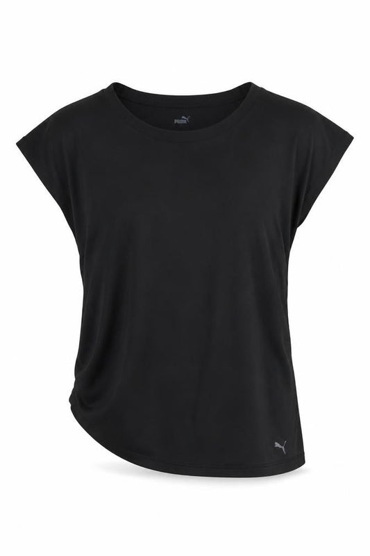 Front view of Puma Women's Black Sleeveless Stretch T-Shirt Medium