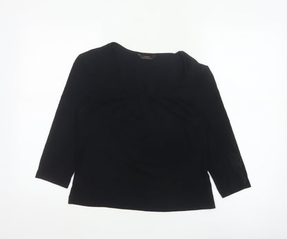 Marks and Spencer Womens Black Viscose 3/4 Sleeve Top Size 14
