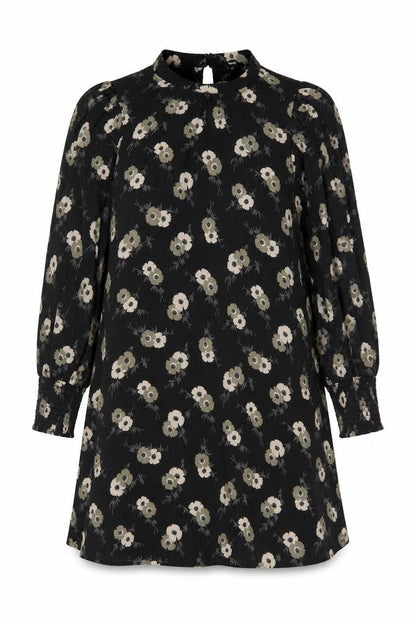 Next Women’s Black Floral Shift Dress Size 12 Long Sleeve