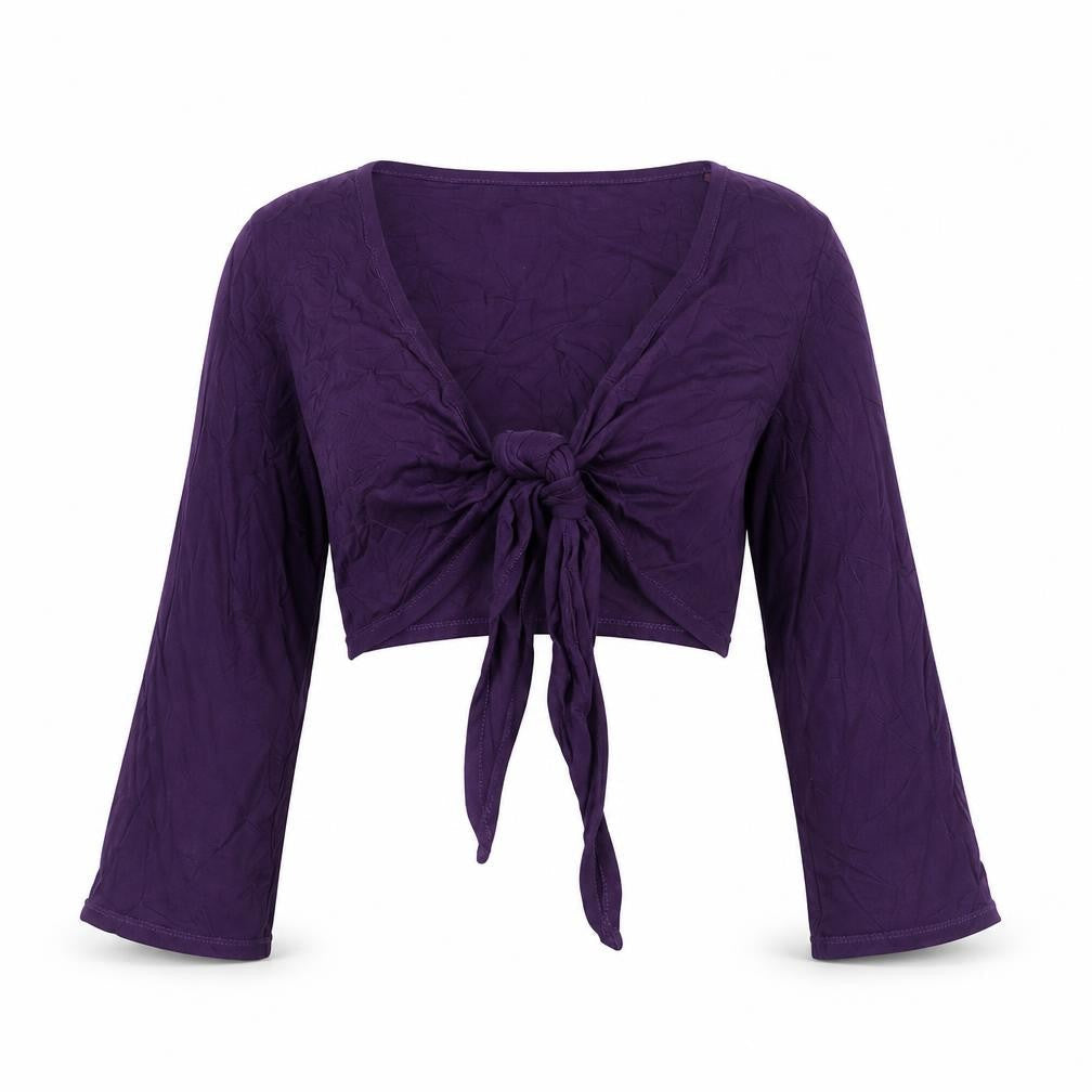 L.K. Bennett Women's Purple Wrap Blouse S 3/4 Sleeve Viscose Top