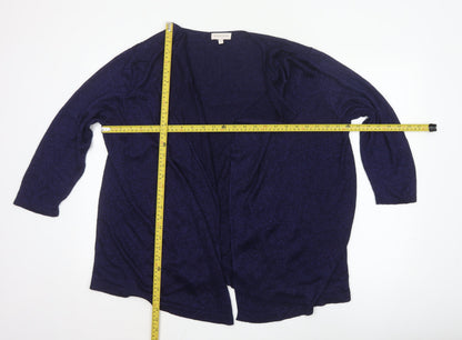 Monsoon Women's Blue Glitter Open Front Knit Cardigan XL