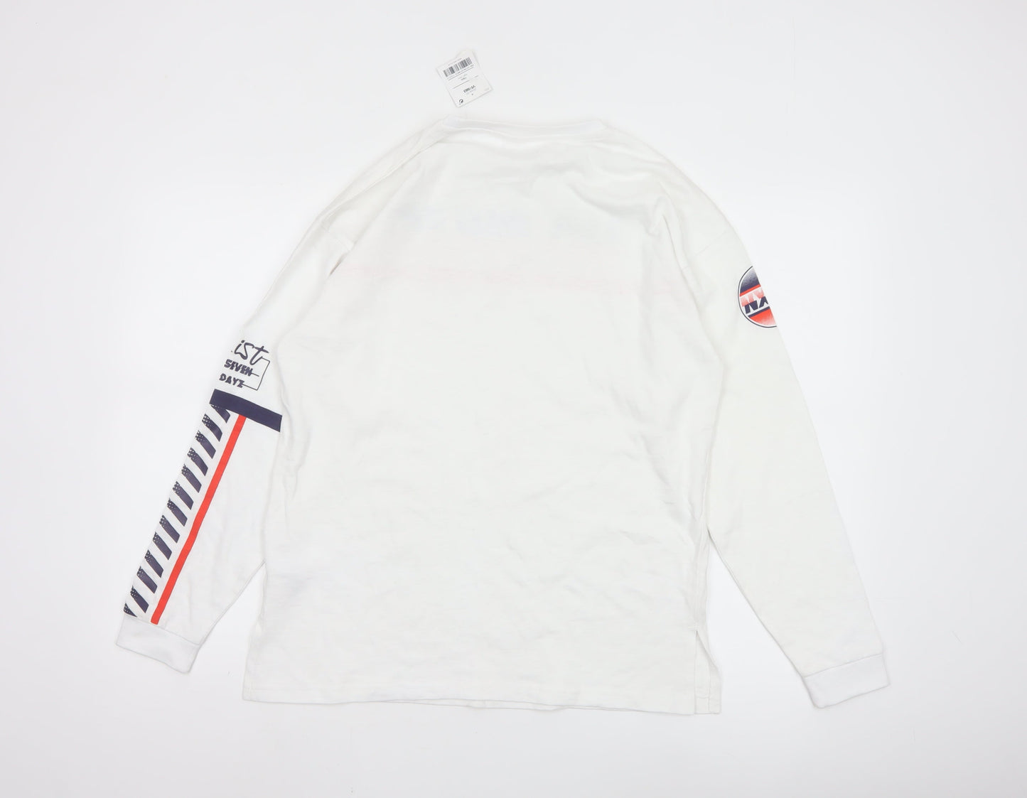Next Boys White Long Sleeve Graphic T-Shirt 13 Years Casual Cotton Top