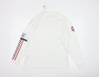 Next Boys White Long Sleeve Graphic T-Shirt 13 Years Casual Cotton Top