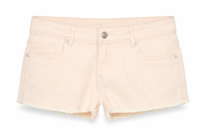 Denim Co. Women’s Beige Size 8 Hot Pants Frayed Denim Shorts