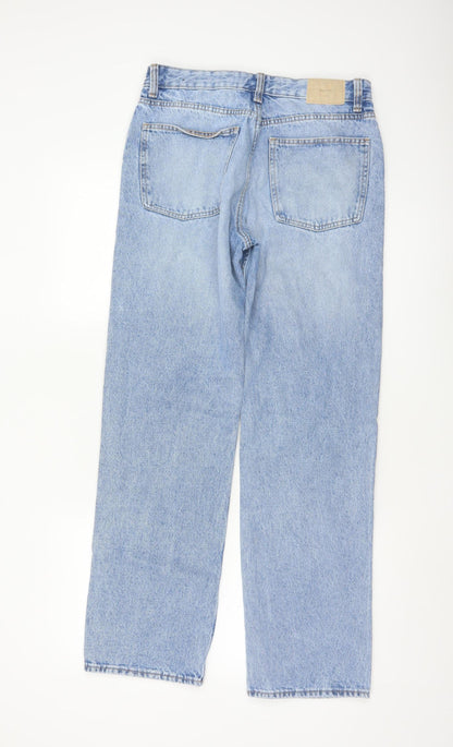 Bershka Women’s Blue High Rise Straight Denim Jeans Size 10