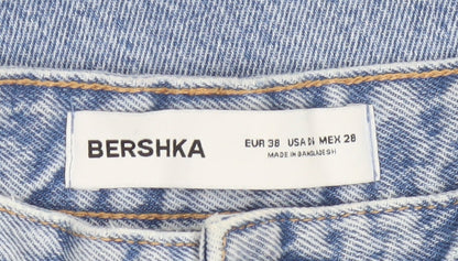 Bershka Women’s Blue High Rise Straight Denim Jeans Size 10