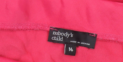 Nobody's Child Womens Pink A-Line Midi Skirt Size 14