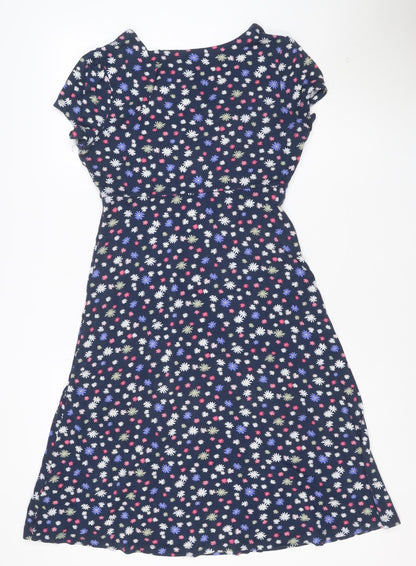 Crew Clothing Women Blue Floral Fit & Flare Dress Size 10