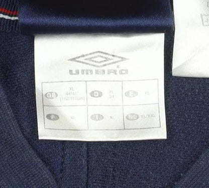 Umbro Men’s Blue England V-Neck Short Sleeve T-Shirt XL