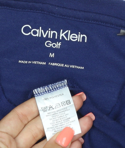 Calvin Klein Golf Men's Navy Blue Polyester Crew Neck T-Shirt M