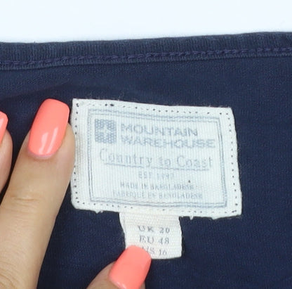 Mountain Warehouse Women’s Blue Cotton Short Sleeve T-Shirt UK 20