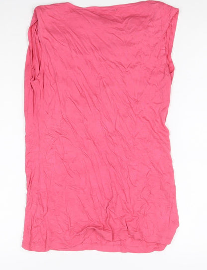 Nougat London Women’s Pink Viscose Cowl Neck Sleeveless Blouse Size 14