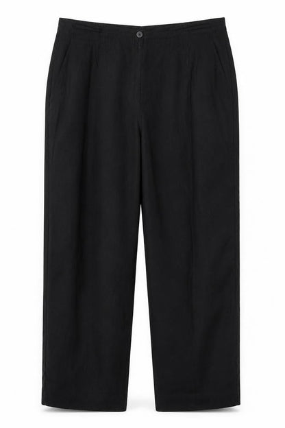 Windsmoor Womens Black Size 16 Linen Blend Wide-Leg Trousers