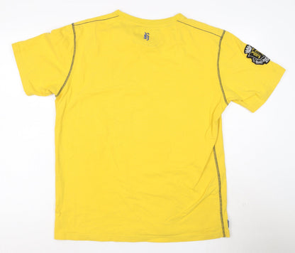Henleys Men's Yellow 'Silver Lions' Graphic Cotton T-Shirt Size S