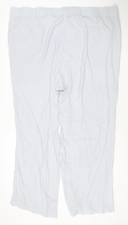 H&M Womens Plus 3XL Grey Wide-Leg Elastic Waist Trousers