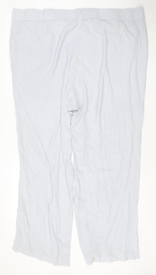 H&M Womens Plus 3XL Grey Wide-Leg Elastic Waist Trousers
