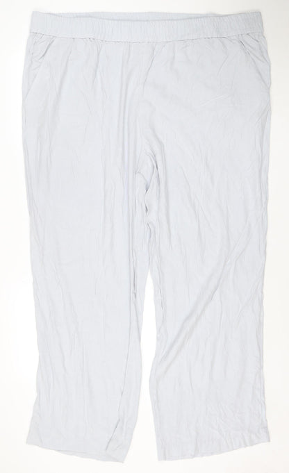 H&M Womens Plus 3XL Grey Wide-Leg Elastic Waist Trousers