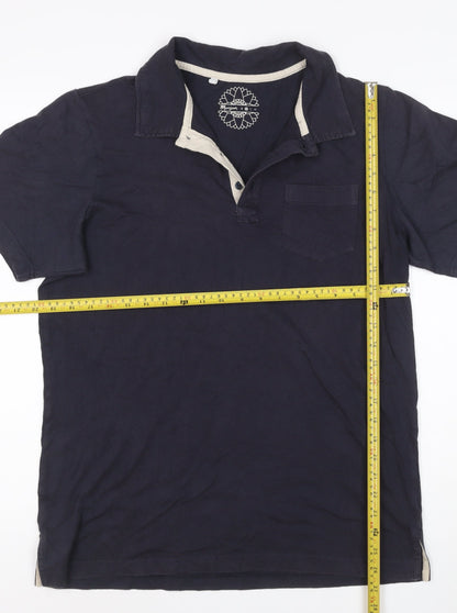 Monsoon Men's Blue Cotton Polo Shirt Size M Short Sleeve