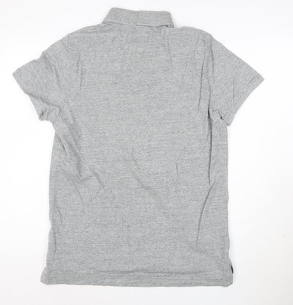 Abercrombie & Fitch Men's Grey Classic Fit Cotton Polo Shirt L