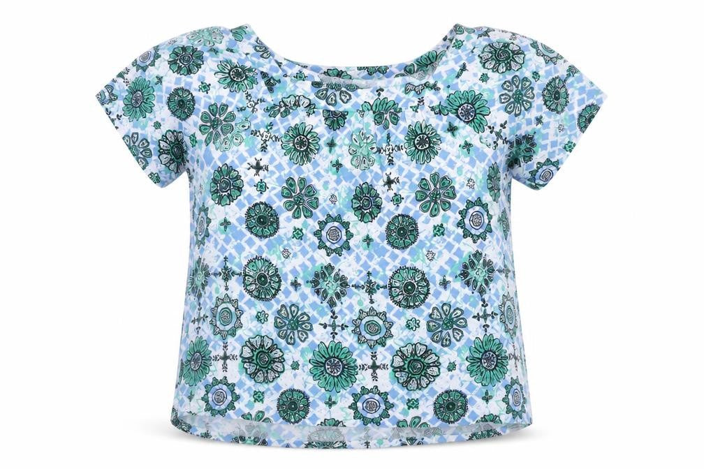 Evans Women's Blue Floral Tunic Blouse Size 22 Viscose Top