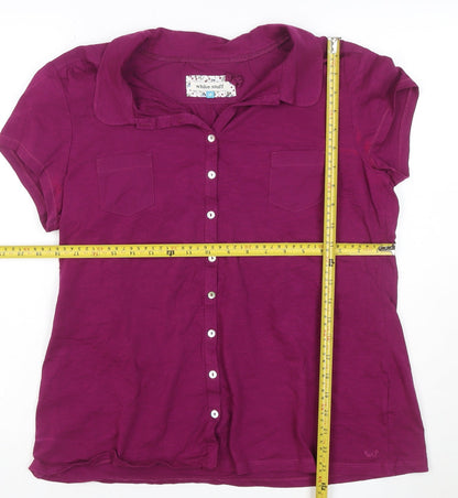 White Stuff Women's Purple Size 18 Cotton Button-Up Shirt