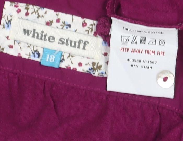 White Stuff Women's Purple Size 18 Cotton Button-Up Shirt