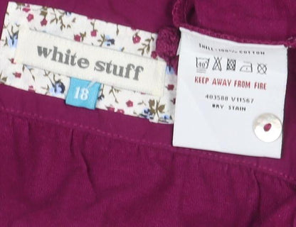 White Stuff Women's Purple Size 18 Cotton Button-Up Shirt