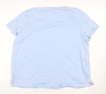 Joules Women's Blue Embroidered Bee Cotton T-Shirt Size 20