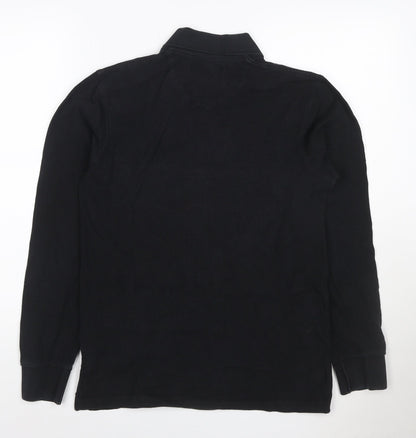 Lyle & Scott Men’s Black Long Sleeve Cotton Polo Shirt Size S