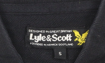 Lyle & Scott Men’s Black Long Sleeve Cotton Polo Shirt Size S