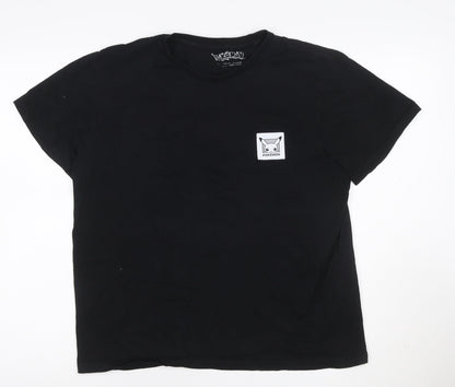 Pokemon Women's Black Cotton Crew Neck T-Shirt Size M