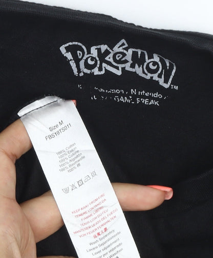 Pokemon Women's Black Cotton Crew Neck T-Shirt Size M