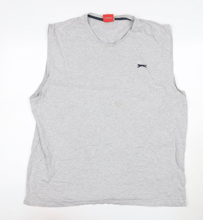 Slazenger Men's Grey Sleeveless Crew Neck T-Shirt 2XL Regular Fit