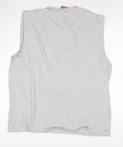 Slazenger Men's Grey Sleeveless Crew Neck T-Shirt 2XL Regular Fit