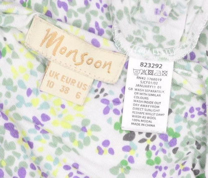 Monsoon Women’s Multicoloured Floral Modal Tunic Blouse Size 10
