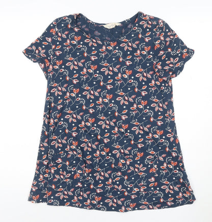 Seasalt Cornwall Women's Blue Floral Organic Cotton Tunic Blouse UK 10
