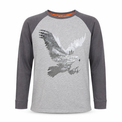 Blue Harbour Boys Grey Long Sleeve Eagle Graphic T-Shirt Age 11-12